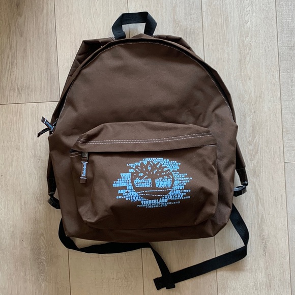 Timberland Other - Timberland- vinyl backpack waterproof brown and baby blue NWOT